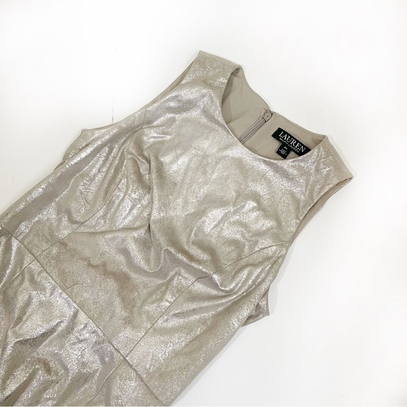 Ralph Lauren Metallic Sleeveless Fitted Dress Size 2P - Picture 5 of 8